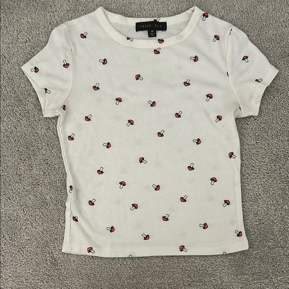 Faded Rose- mushroom medium T-shirt for kids or teenagers